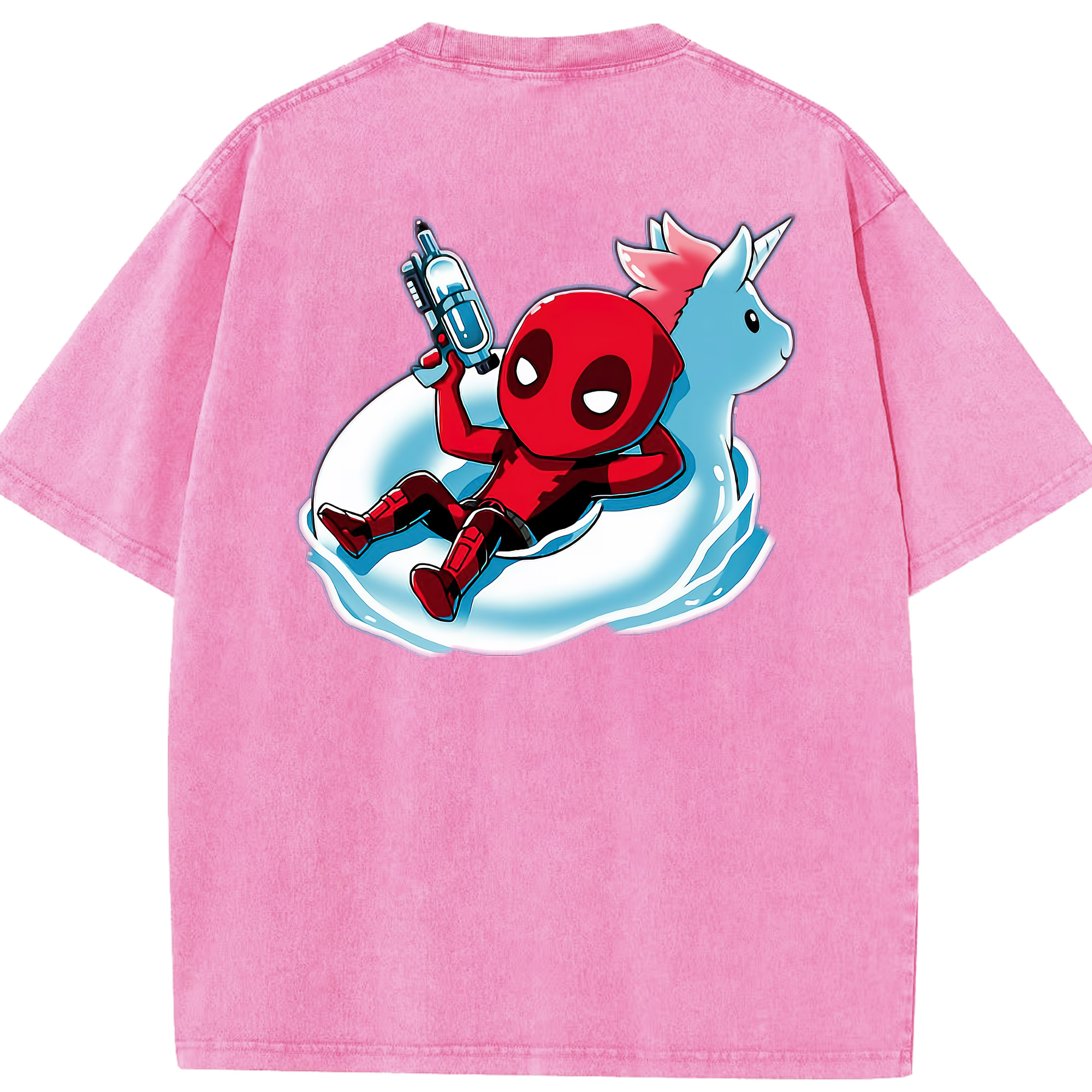 （画像用） Deadpool デッドプール 綿100% ヴィンテージ風 半袖Tシャツ（背面プリント）